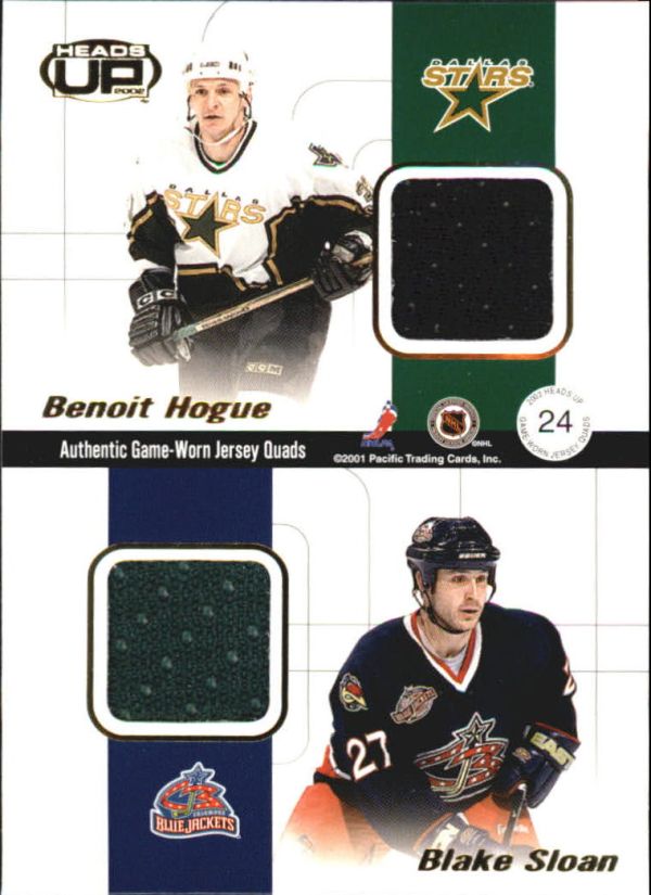 NHL 2001-02 Pacific Heads Up Quad Jerseys - No 24 - Jere Lehtinen / Mike Keane / Benoit Hogue / Blake Sloan