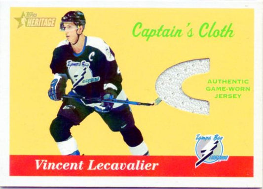 NHL 2001-02 Topps Heritage Captain's Cloth - No CC-VL - Vincent Lecavalier