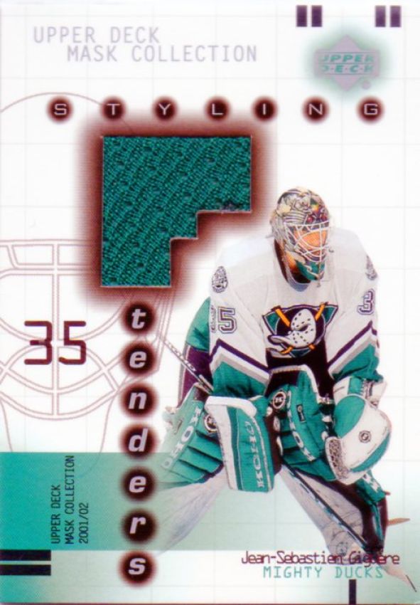 NHL 2001-02 UD Mask Collection Goalie Jerseys - No SY-JG - Jean-Sebastien Giguere