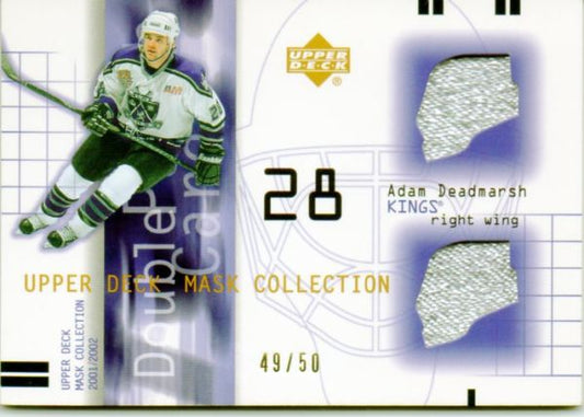 NHL 2001-02 UD Mask Collection Double Patches Gold - No DP-AD - Adam Deadmarsh