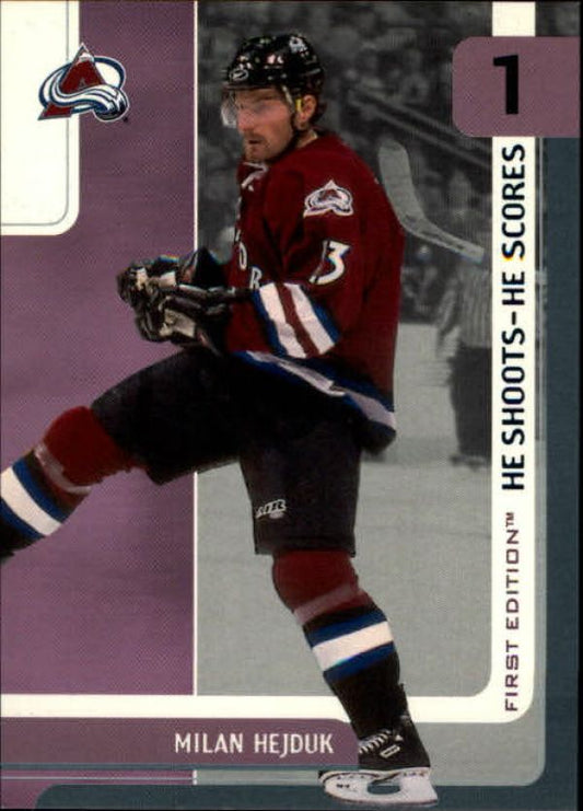 NHL 2002-03 BAP First Edition He Shoots - He Scores Points - No 3 - Milan Hejduk