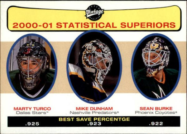 NHL 2001-02 Upper Deck Vintage - No 269 - Marty Turco / Mike Dunham / Sean Burke