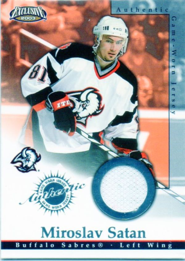 NHL 2002-03 Pacific Exclusive Jerseys - No 3 - Miroslav Satan