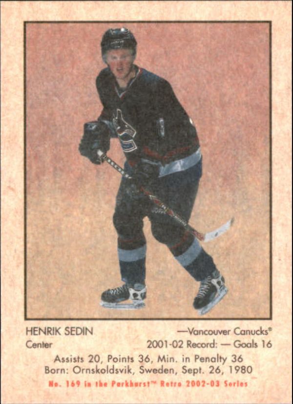 NHL 2002-03 Parkhurst Retro - No 169 - Henrik Sedin