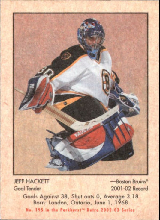 NHL 2002-03 Parkhurst Retro - No 195 - Jeff Hackett