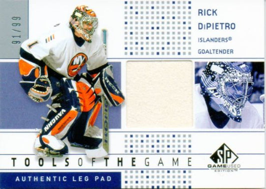 NHL 2002-03 SP Game Used Tools of the Game - No RD - Rick DiPietro