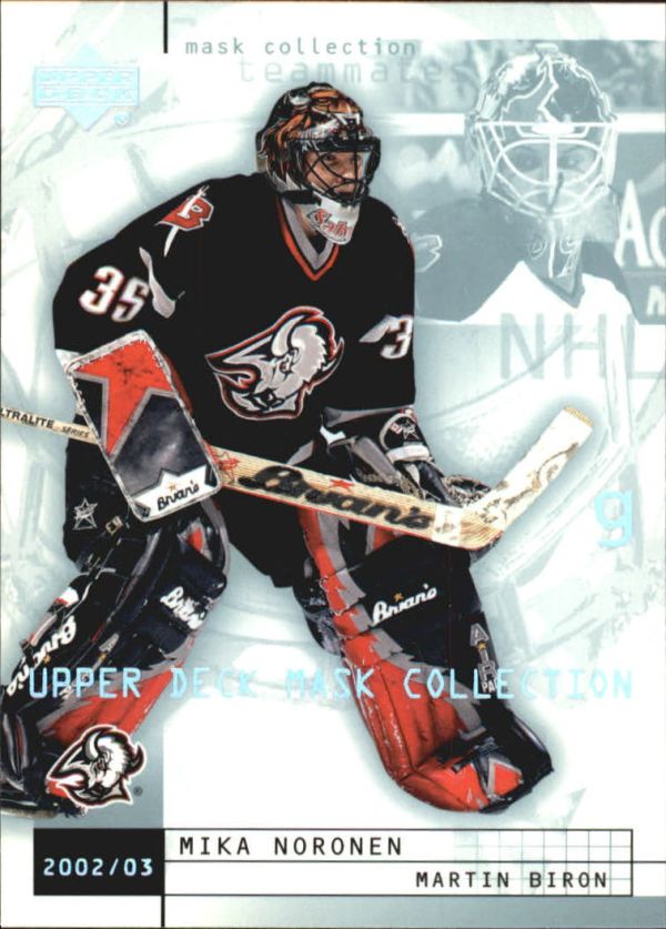 NHL 2002-03 UD Mask Collection - No 12 - Martin Biron / Mika Noronen