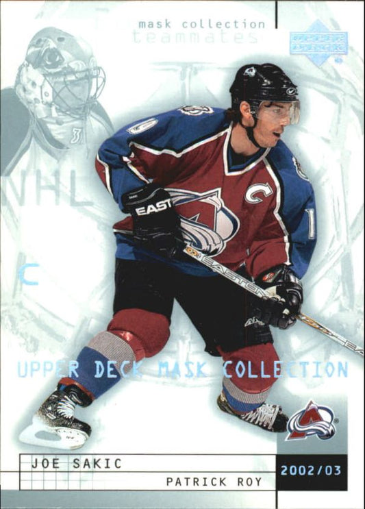 NHL 2002-03 UD Mask Collection - No 23 - Patrick Roy / Joe Sakic