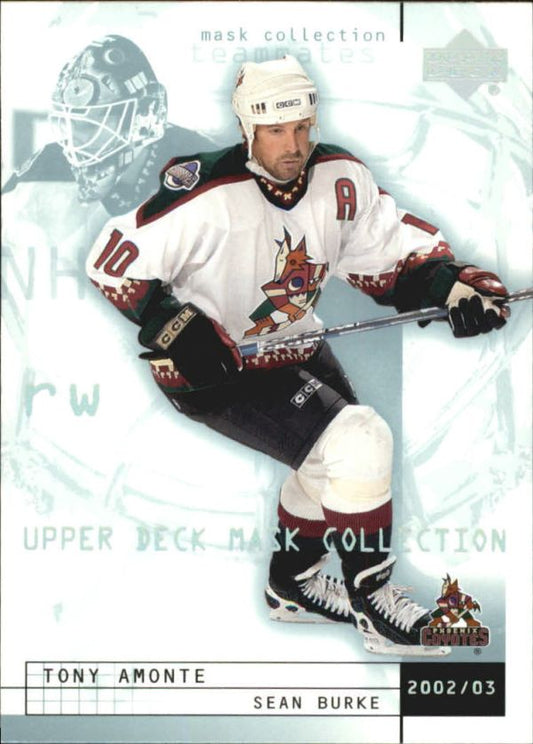 NHL 2002-03 UD Mask Collection - No 67 - Sean Burke / Tony Amonte