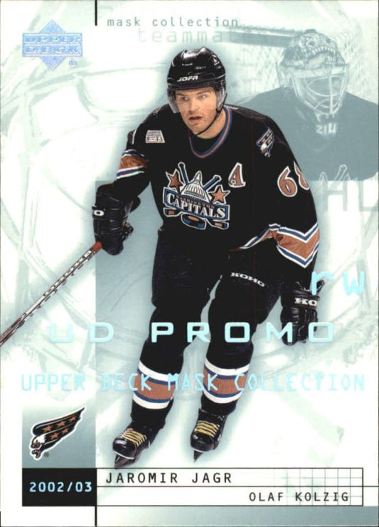NHL 2002-03 UD Mask Collection - No 87 - Olaf Kolzig / Jaromir Jagr