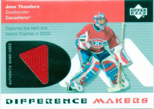 NHL 2002-03 Upper Deck Difference Makers - No DM-JT - Jose Theodore