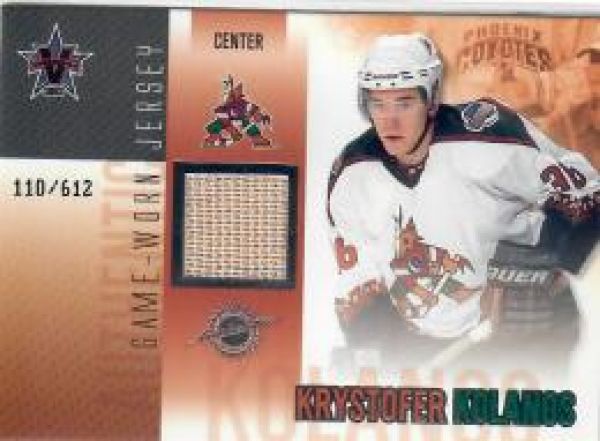 NHL 2002-03 Vanguard Jerseys - No 35 - Krystofer Kolanos