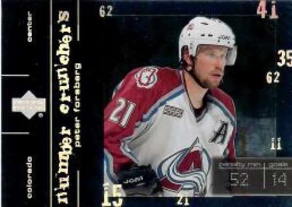 NHL 2000-01 Upper Deck Number Crunchers - No NC1 - Peter Forsberg