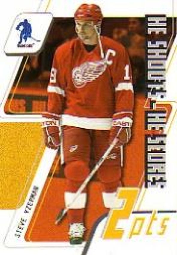 NHL 2003-04 BAP Memorabilia He Shoots - He Scores - No 9 - Steve Yzerman