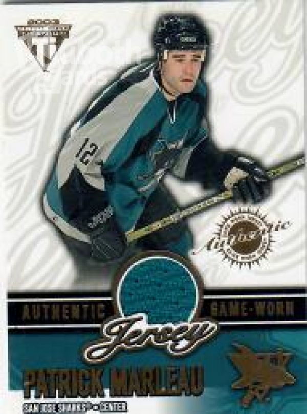 NHL 2002-03 Titanium Jerseys - No 62 Patrick Marleau