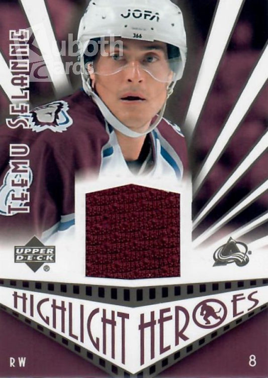 NHL 2003-04 Upper Deck Highlight Heroes Jerseys - No HH-TS - Teemu Selanne