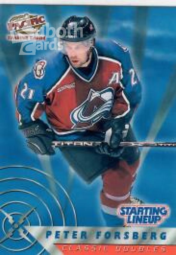 NHL 2000 Hasbro Starting Lineup Cards Classic Doubles - No 7 of 8 - Peter Forsberg