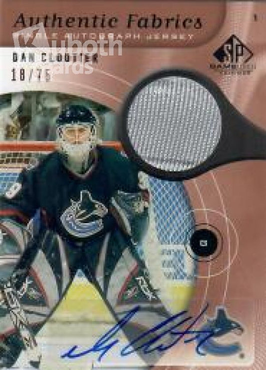 NHL 2005-06 SP Game Used Authentic Fabrics Autograph Jerseys - No AAF-DC - Dan Cloutier