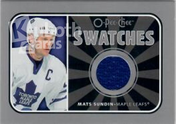 NHL 2006-07 O-Pee-Chee Swatches - No S-SU - Mats Sundin