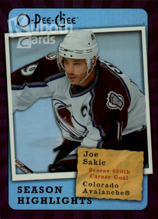 NHL 2007-08 O-Pee-Chee Season Highlights - No SH5 - Joe Sakic