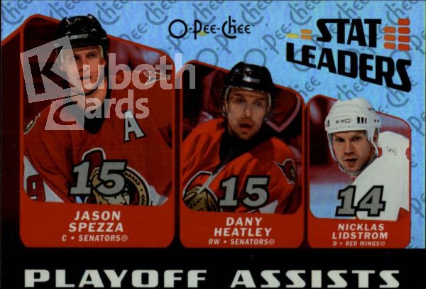 NHL 2007-08 O-Pee-Chee Stat Leaders - No SL14 - Jason Spezza / Dany Healey / Nicklas Lidstrom