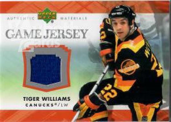 NHL 2007-08 Upper Deck Game Jerseys - No J-TW - Tiger Williams