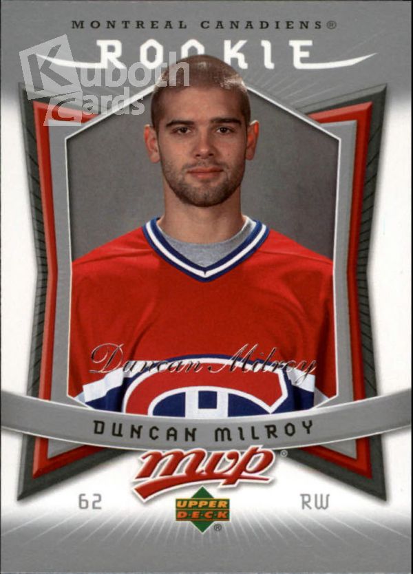 NHL 2007-08 Upper Deck MVP - No. 312 - Duncan Milroy