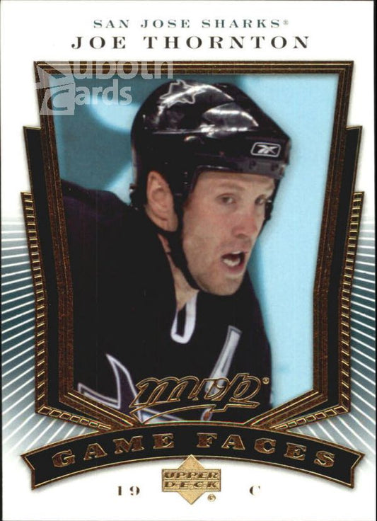 NHL 2007-08 Upper Deck MVP Game Faces - No GF6 - Joe Thornton