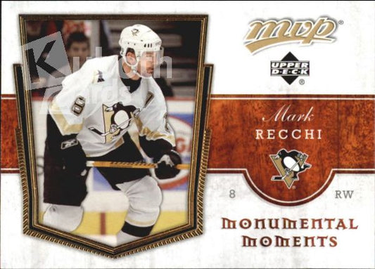 NHL 2007-08 Upper Deck MVP Monumental Moments - No MM6 - Mark Recchi