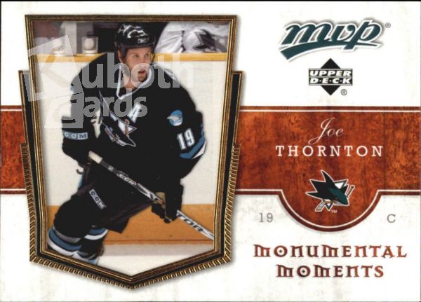 NHL 2007-08 Upper Deck MVP Monumental Moments - No MM8 - Joe Thornton