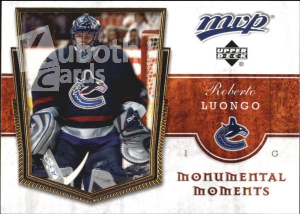 NHL 2007-08 Upper Deck MVP Monumental Moments - No MM11 - Roberto Luongo