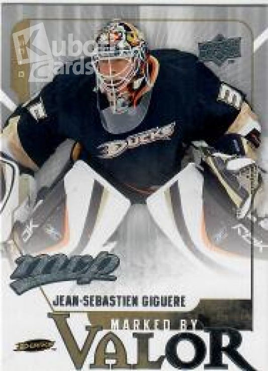 NHL 2008-09 Upper Deck MVP Marked by Valor - No MV5 - Jean-Sebastien Giguere