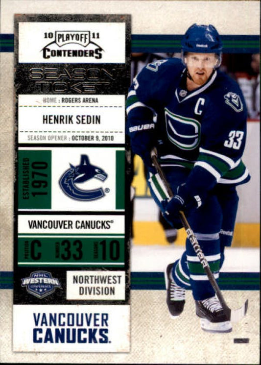 NHL 2010-11 Playoff Contenders - No 20 - Henrik Sedin