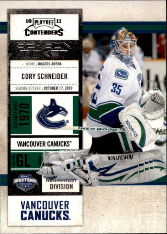 NHL 2010-11 Playoff Contenders - No 79 - Cory Schneider