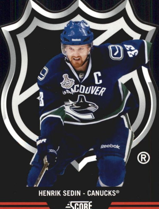 NHL 2011-12 Score NHL Shields Die Cuts - No 8 - Henrik Sedin