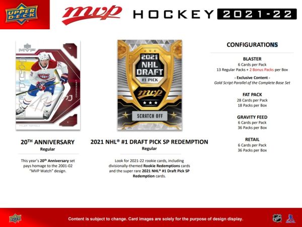 NHL 2021-22 Upper Deck MVP Fat Pack