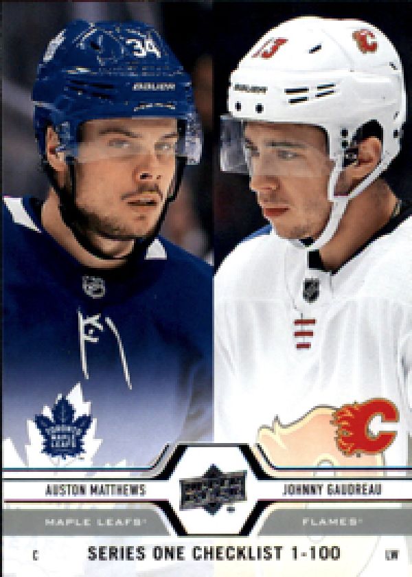 NHL 2019-20 Upper Deck - No 199 - Auston Matthews / Johnny Gaudreau