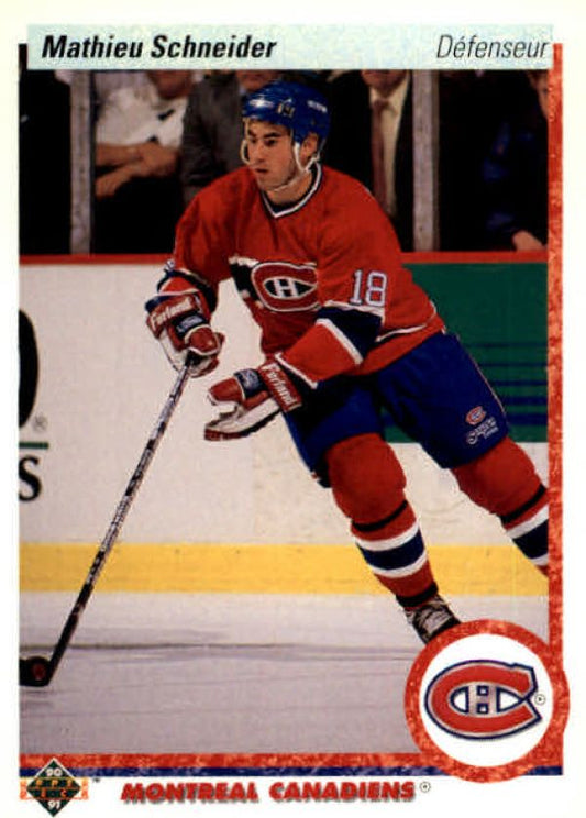 NHL 1990-91 Upper Deck French - No. 334 - Mathieu Schneider