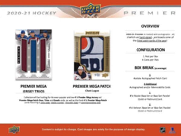 NHL 2020-21 Upper Deck Premier Hobby Box