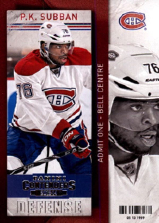 NHL 2013-14 Panini Contenders - No 62 - P.K. Subban