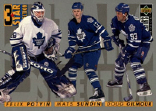 NHL 1996-97 Collector's Choice - No 332 - Felix Potvin / Mats Sundin / Doug Gilmour