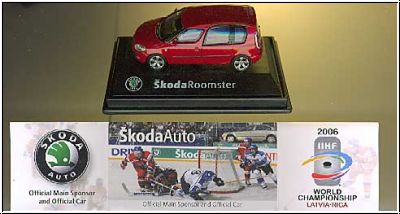 WM 2006 Lettland - Riga - Skoda Roomster - offizielles Modellauto rot