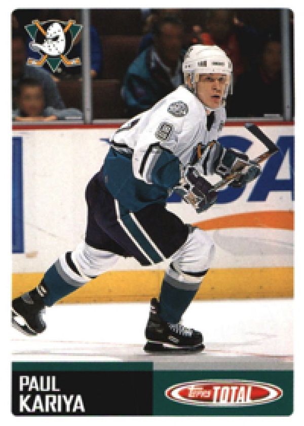 NHL 2002-03 Topps Total Team Checklist - No TTC14 - Paul Kariya