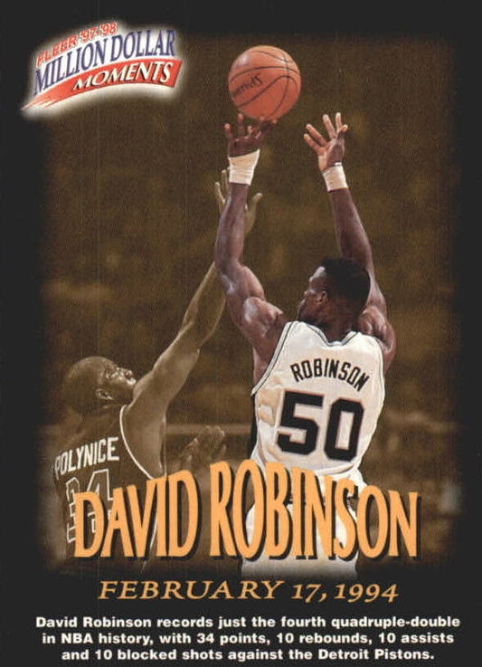 NBA 1997-98 Fleer Million Dollar Moments - No 25 - David Robinson