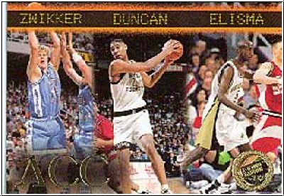 NBA 1997 Press Pass Gold - No. 41 - Zwikkler / Duncan / Elisma