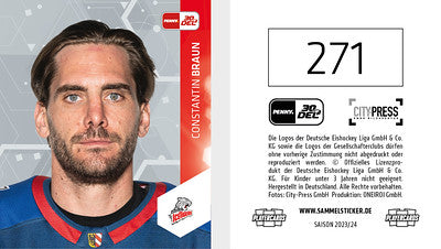 DEL 2023-24 Citypress Sticker - No 271 - Constantin Braun