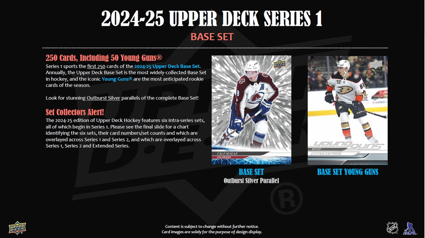 NHL 2024-25 Upper Deck Series 1 Gravity Feed Retail