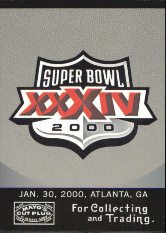 NFL 2008 Topps Mayo Super Bowl Match-ups - No SB34-B - Super Bowl XXXIV