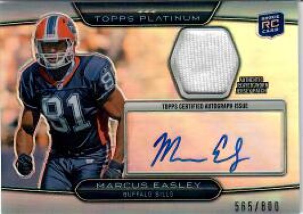 NFL 2010 Topps Platinum Autographed Refractor Patches - No ARP-ME - Marcus Easley