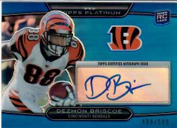 NFL 2010 Topps Platinum Rookie Autographs Blue - No 65 - Dezmon Briscoe